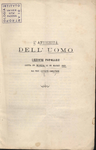 L'antichità dell'uomo. Lezione popolare detta in Modena li 22 marzo 1866 dal prof. Giovanni Canestrini