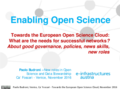 Towards the European Open Science Cloud: what are the needs of successful networks? About good governance, policies, new skills, new roles: intervento di Paolo Budroni