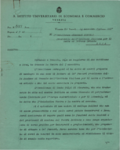 Carteggio Gentile - de Pietri-Tonelli: il rettore di Ca' Foscari nominato presidente della sezione di Venezia (Venezia, 24 novembre 1942)