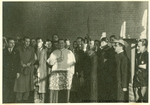 Benedizione dei locali restaurati del palazzo Foscari qualche giorno prima della loro reinaugurazione, 13 gennaio 1937. Foto di gruppo (recto)