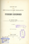 Entwurf zu einer physiologischen Erklarung der psychischen Erscheinungen vol. 1 (frontespizio)
