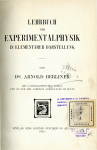 Lehrbuch der Experimentalphysik in elementarer Darstellung (frontespizio)