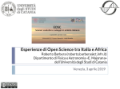 Esperienze di Open Science tra Italia e Africa. Roberto Barbera