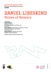 DANIEL LIBESKIND - Voices of Memory. Locandina
