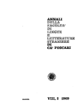 Annali della Facoltà di Lingue e Letterature Straniere di Ca' Foscari, vol.8.2, 1969