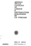 Annali della Facoltà di Lingue e Letterature Straniere di Cà Foscari, vol.12.3, 1973. Serie Orientale 4