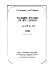 University of Venice Working Papers in Linguistics, vol. 9.1-2 (1999)
