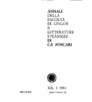 Annali della Facoltà di Lingue e Letterature Straniere di Ca' Foscari, vol.20.3, 1981. Serie Orientale 12