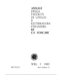 Annali della Facoltà di Lingue e Letterature Straniere di Ca' Foscari, vol.21.3, 1982. Serie Orientale 13