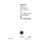 Annali della Facoltà di Lingue e Letterature Straniere di Ca' Foscari, vol.22.3, 1983. Serie Orientale 14