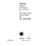 Annali della Facoltà di Lingue e Letterature Straniere di Ca' Foscari, vol.23.3, 1984. Serie Orientale 15