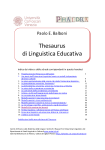Handout, guida generale a Thesaurus di Linguistica Educativa