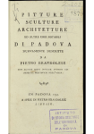 Pitture sculture architetture ed altre cose notabili di Padova nuovamente descritte da Pietro Brandolese … - [frontespizio]