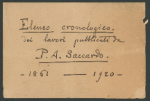 Elenco cronologico dei lavori pubblicati da P.A. Saccardo. 1861-1920 - 001