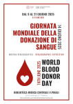 Locandina dell’evento “Giornata Mondiale della Donazione di Sangue”