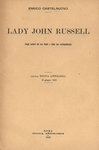 Lady John Russell. Dagli estratti del suo diario e della sua corrispondenza