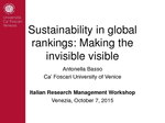Sustainability in Global Rankings: making the invisible visible. Use case I from Hosting Partner