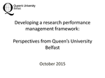 Use Case of the Queens University of Belfast in the use of SciVal and Pure. User Case III