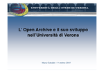 L'Open Archive e il suo sviluppo nell'Università di Verona